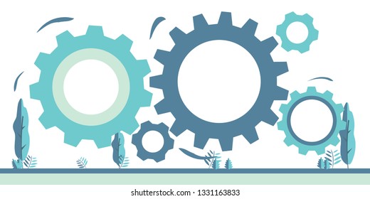 Illustration working gear blue vector