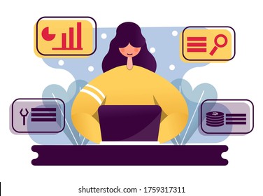 
illustration of working at home