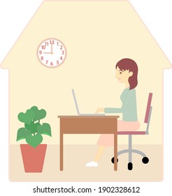Illustration of working from home