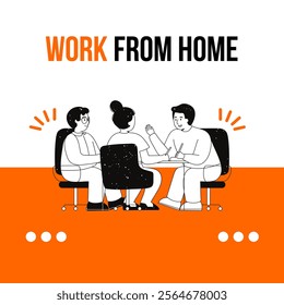 Illustration of working from home
