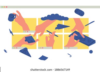 Illustration Working From Home during COVID - 19