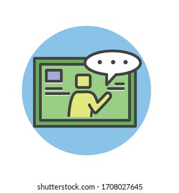 illustration of working from home with a video call