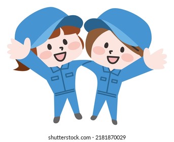 Illustration of a working person in work clothes