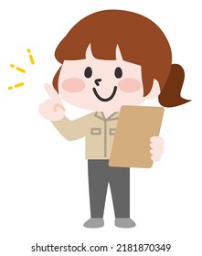 Ilustración de una persona trabajadora con ropa de trabajo