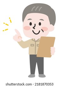 Illustration of a working person in work clothes