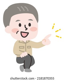 Illustration of a working person in work clothes