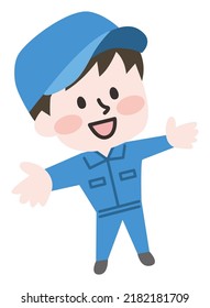 Illustration of a working person in work clothes