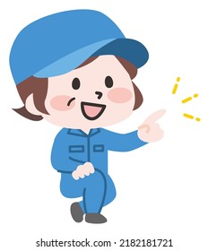 Illustration of a working person in work clothes