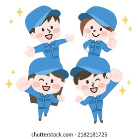 Illustration of a working person in work clothes