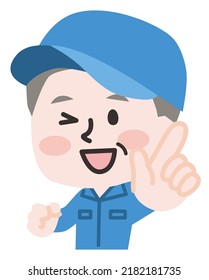 Ilustración de una persona trabajadora con ropa de trabajo