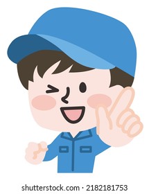 Ilustración de una persona trabajadora con ropa de trabajo