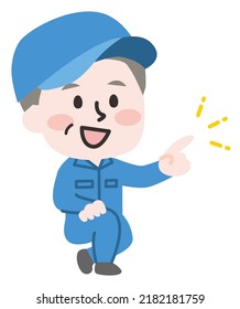 Ilustración de una persona trabajadora con ropa de trabajo