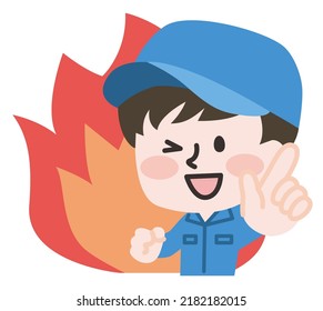 Illustration of a working person in work clothes