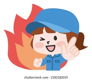 Illustration of a working person in work clothes
