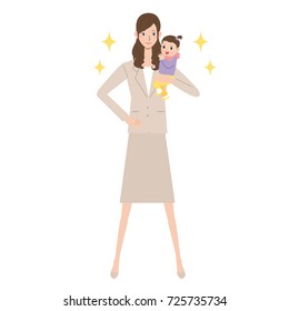 Illustration of a working woman