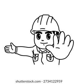 illustration workingman work safety drawing vector