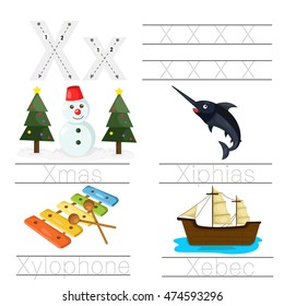 Illustration of Worksheet for children x font
