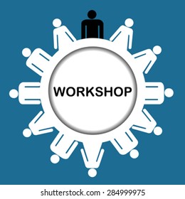 Illustration of workshop icon isolated over white background