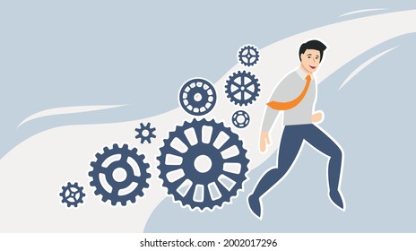 Illustration workspace freelance worker office