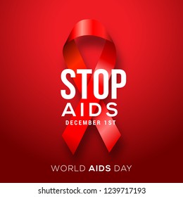 Illustration Of World Aids Day With Aids Awareness Ribbon. Illustration Of World Aids Day With Aids Awareness Ribbon.