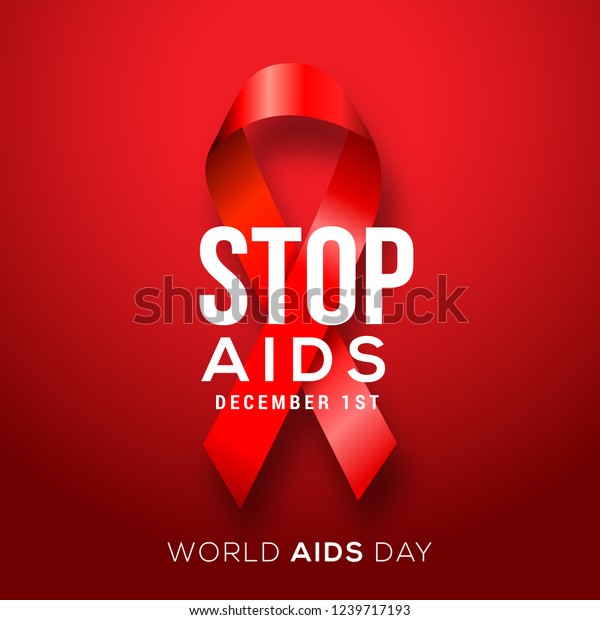 Illustration Of World Aids Day With Aids\
Awareness Ribbon.