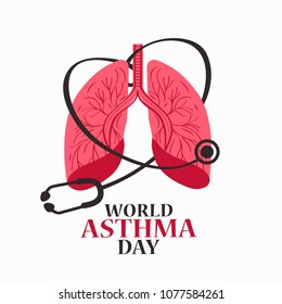 Illustration Of World Asthma Day Poster Or Banner Background.