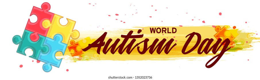 Illustration Of World Autism Day Background.