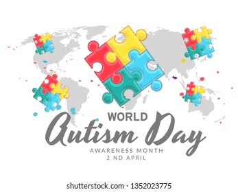 Illustration Of World Autism Day Background.
