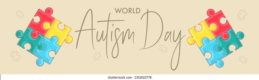 Illustration Of World Autism Day Background.