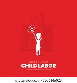 Illustration of World Day against child labor. The World Day Against Child Labor is an International Labor Organization-sanctioned holiday. svg