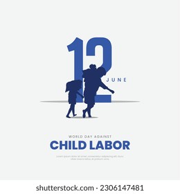 Illustration of World Day against child labor. 12 June World Day against child labor.