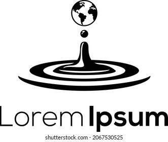 Es una ilustración de un mundo cayendo en el agua.