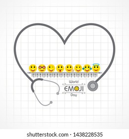 Illustration of World Emoji Day Greeting - 17 July