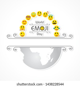 Illustration of World Emoji Day Greeting - 17 July