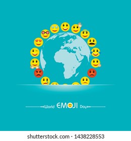 Illustration of World Emoji Day Greeting - 17 July