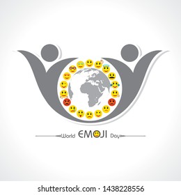 Illustration of World Emoji Day Greeting - 17 July