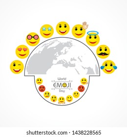 Illustration of World Emoji Day Greeting - 17 July