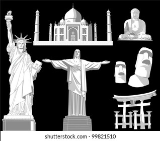 illustration of world famous monument