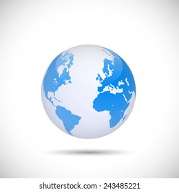 Illustration of a world globe isolated on a white background.