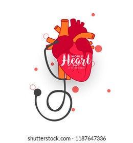 Illustration Of World Heart Day Background.