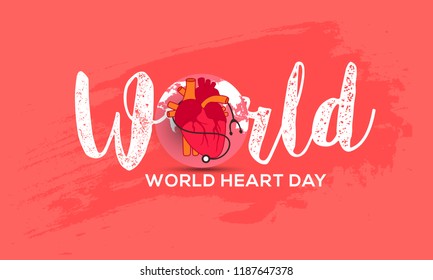 Illustration Of World Heart Day Background. - Shutterstock ID 1187647378