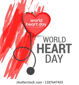 Illustration Of World Heart Day Background.