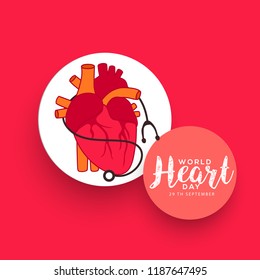 Illustration Of World Heart Day Background.