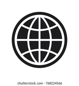illustration world icon, globe vector icon, flat design best globe icon 