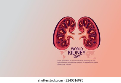 Illustration Of World Kidney Day Poster Or Banner Background.Kidney care logo design. Urology vector design. World kidney day logotype
