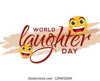 Illustration Of  World Laughter day Background With Smiley Emoticons.
