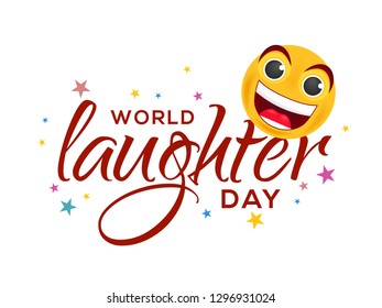 Illustration Of  World Laughter day Background With Smiley Emoticons.