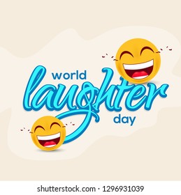 Illustration Of  World Laughter day Background With Smiley Emoticons.