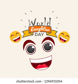 Illustration Of  World Laughter day Background With Smiley Emoticons.