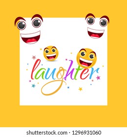 Illustration Of  World Laughter day Background With Smiley Emoticons.